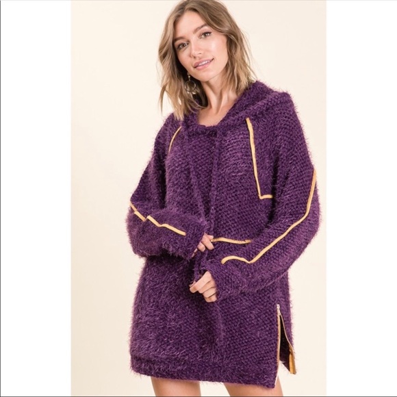 Ces Femme Purple Fuzzy pullover Hoodie - Picture 9 of 11
